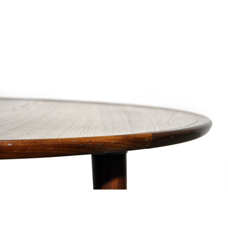 Vintage round teak coffee table by BC Mobler Vejle, Denmark 1960