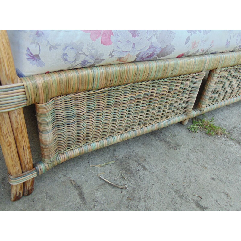 Canapé vintage en bambou 1980