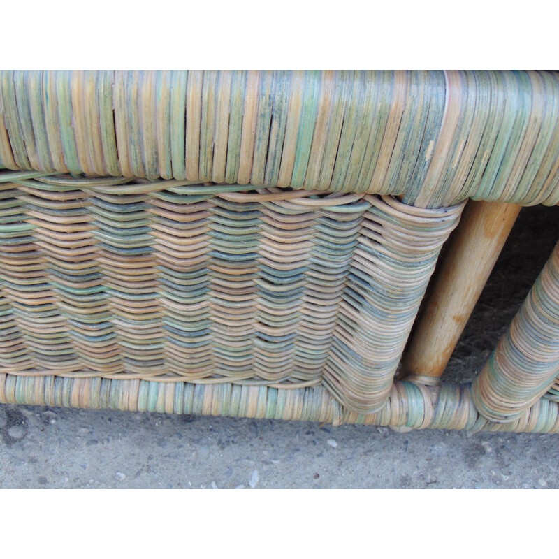Vintage bamboo sofa 1980s