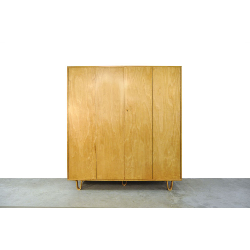 Vintage KB04 Birch Combex wardrobe by Cees Braakman for Pastoe 1960