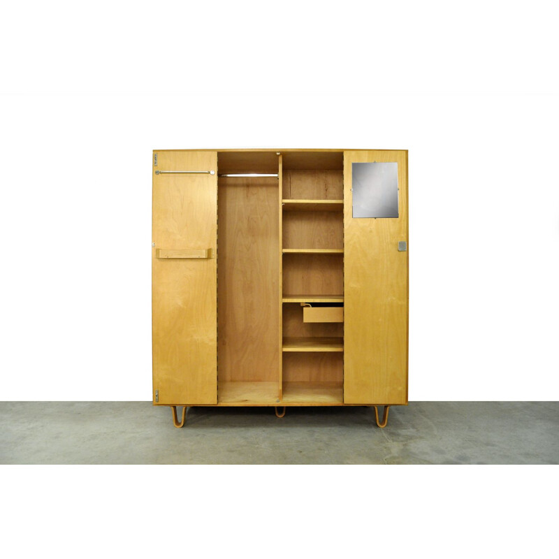 Vintage KB04 Birch Combex wardrobe by Cees Braakman for Pastoe 1960