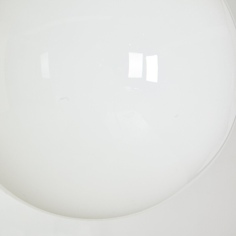 Vintage white glass pendant lamp 1970