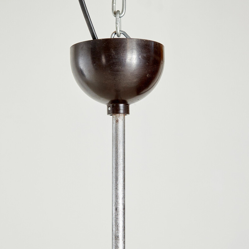 Vintage white glass pendant lamp 1970