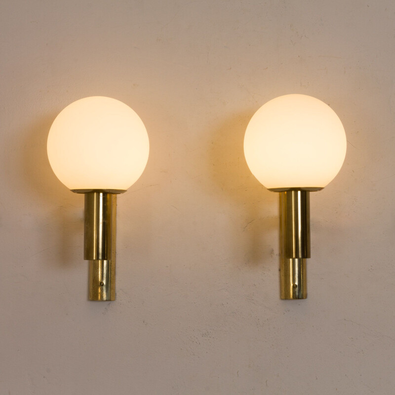 Pair of vintage brass sconces by Gaetano Sciolari, Italy 1960