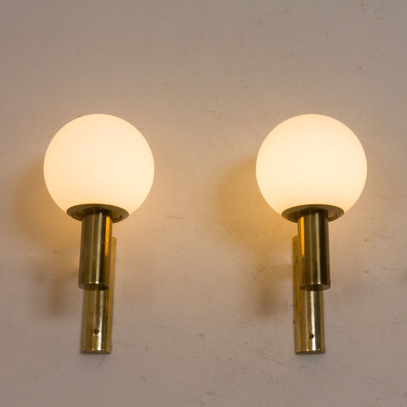 Pair of vintage brass sconces by Gaetano Sciolari, Italy 1960