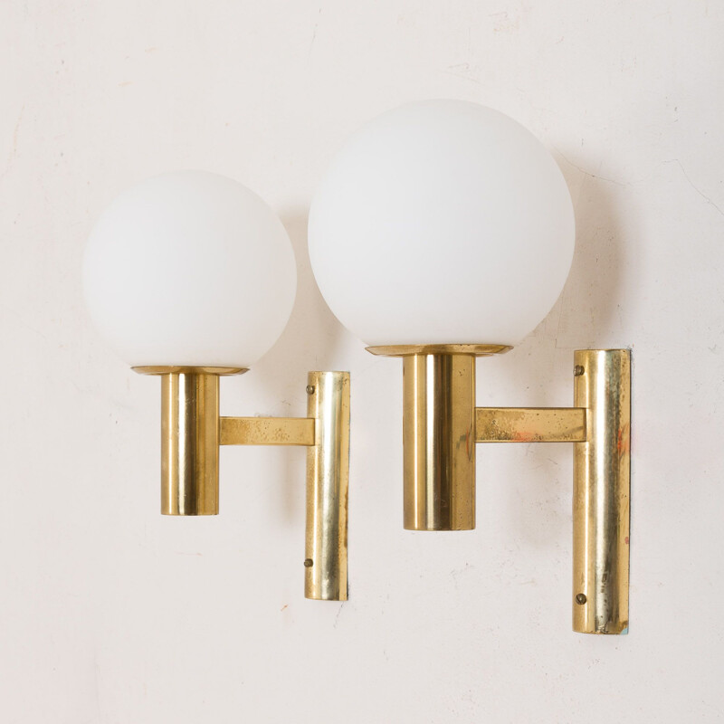 Pair of vintage brass sconces by Gaetano Sciolari, Italy 1960