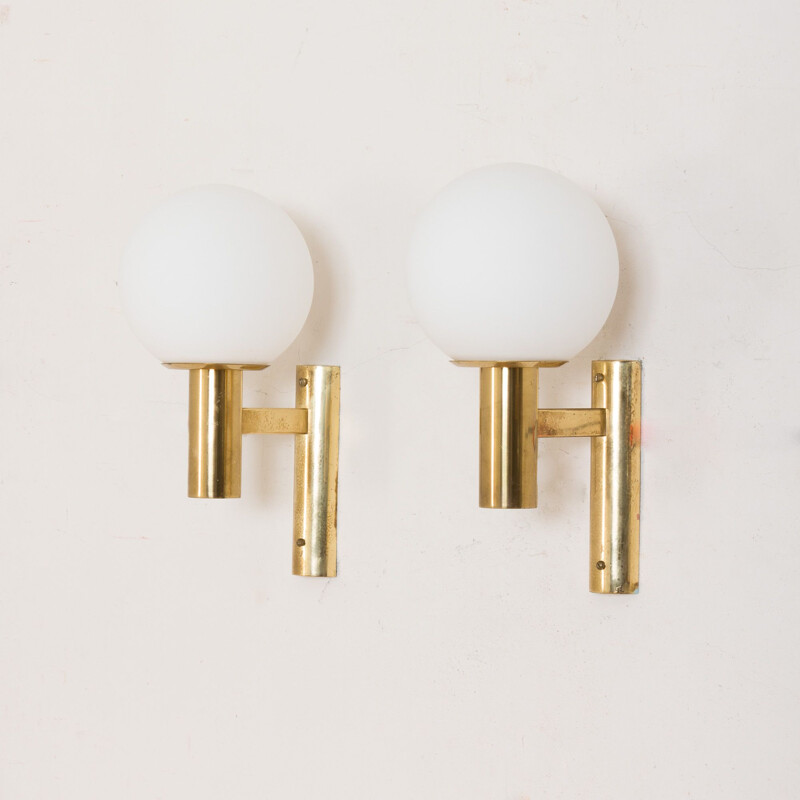 Pair of vintage brass sconces by Gaetano Sciolari, Italy 1960