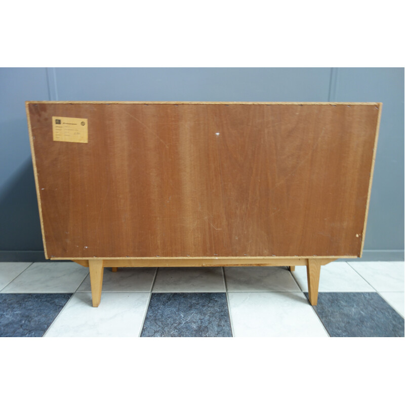 Vintage 2 door blond wood highboard 1960