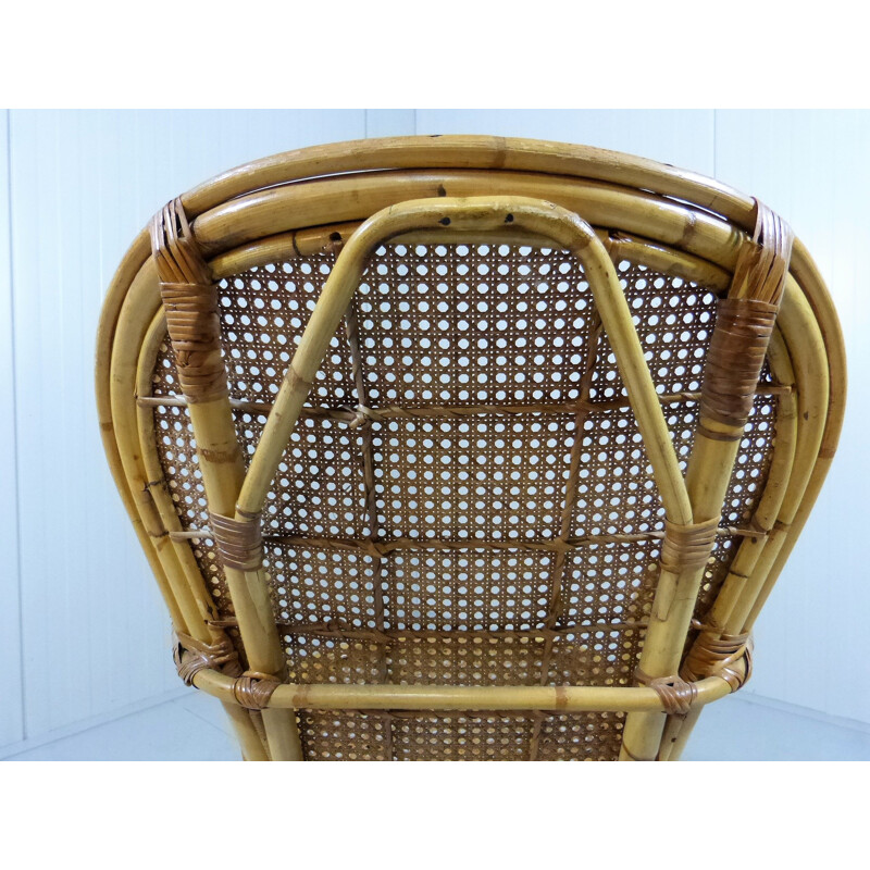 Vintage rattan armchair, Italy 1970