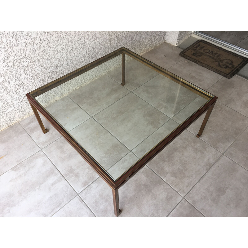 Vintage Maison Ramsay glass coffee table 1950s