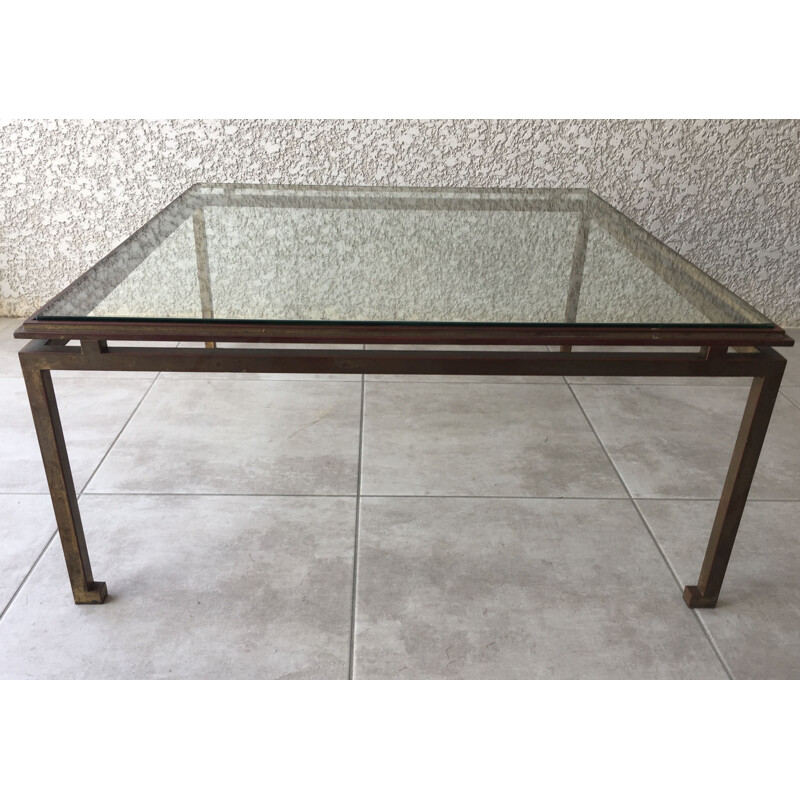 Vintage Maison Ramsay glass coffee table 1950s