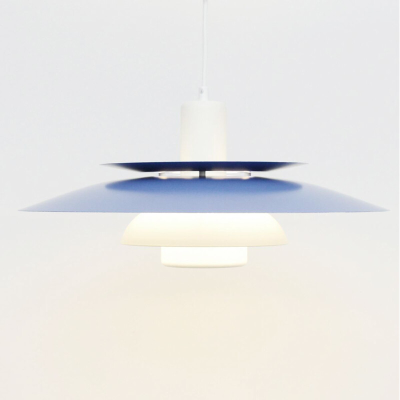 Vintage White pendant lamp, Danish 1970s