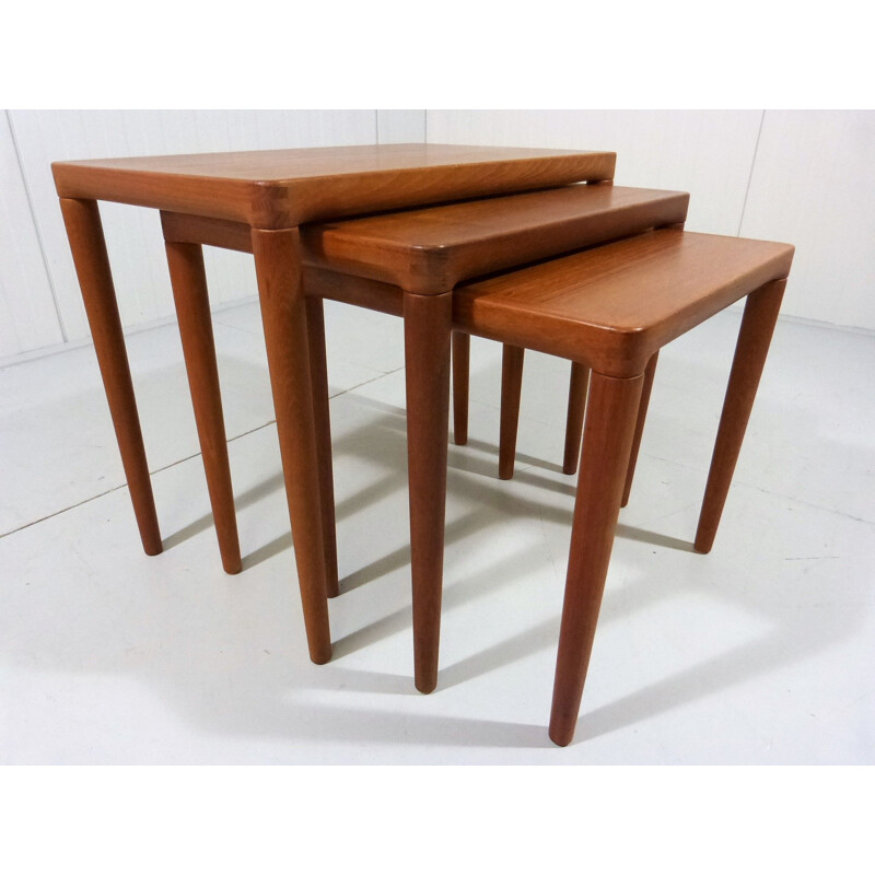 Vintage Teak nesting tables by H.W. Klein for Bramin, Denmark 1960s