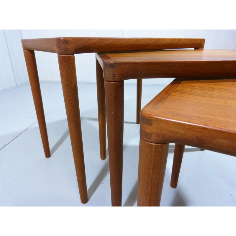 Vintage Teak nesting tables by H.W. Klein for Bramin, Denmark 1960s