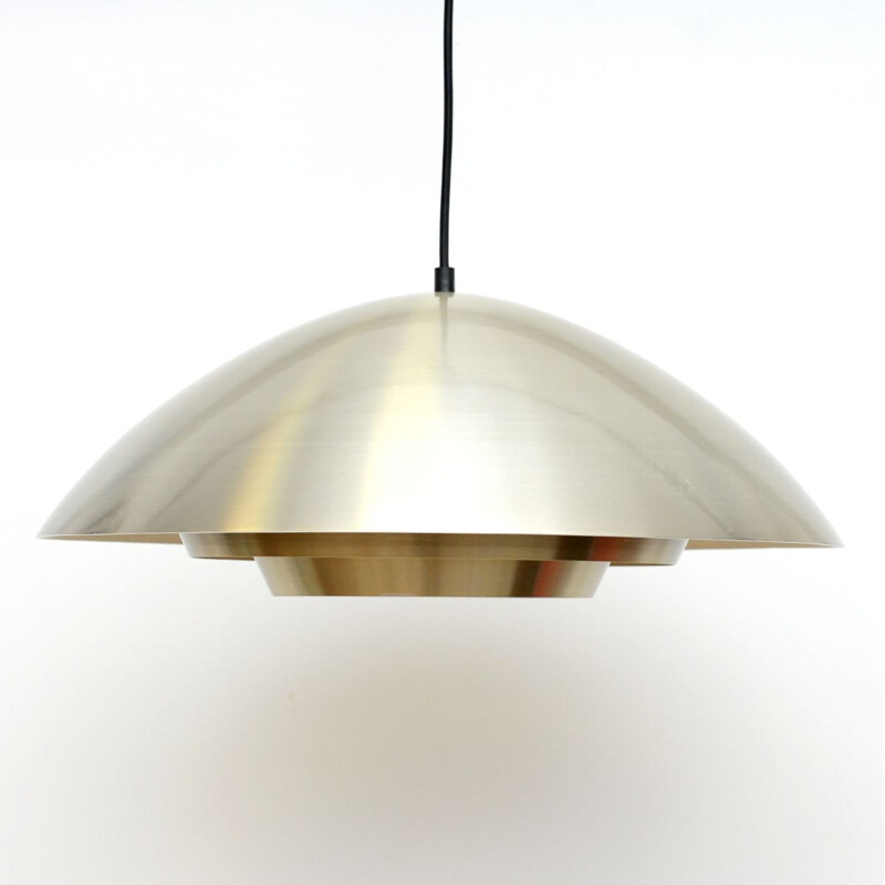 Vintage pendant lamp In golden brass, Danish 1960s