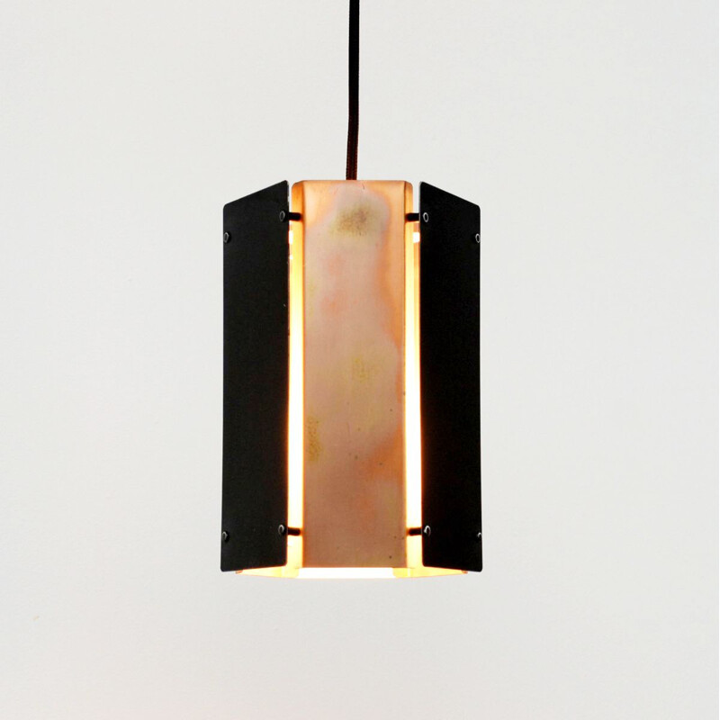 Vintage pendant lamp In Copper, Danish 1960s