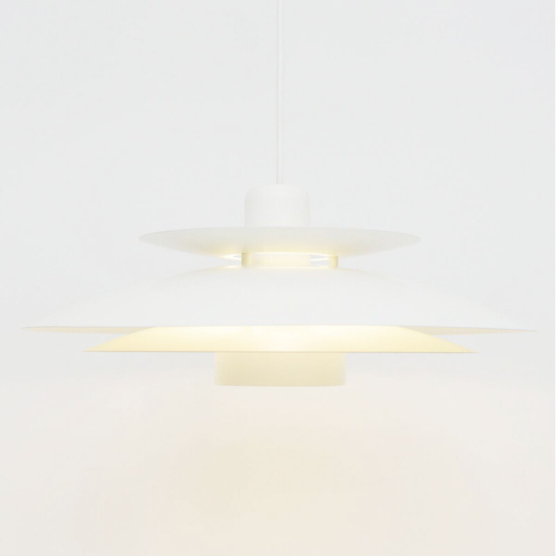 Vintage White Horn pendant lamp, Danish 1970s