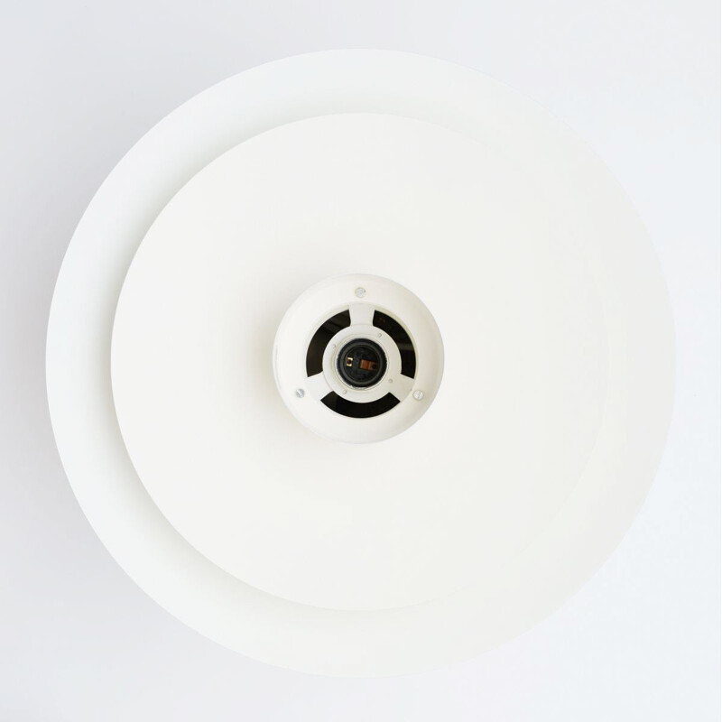 Vintage White Horn pendant lamp, Danish 1970s