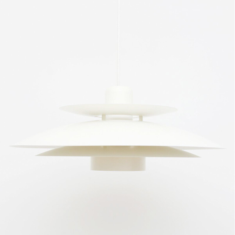 Vintage White Horn pendant lamp, Danish 1970s