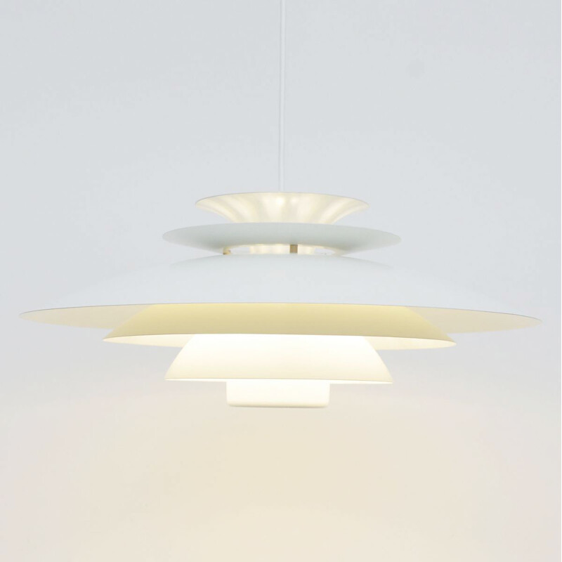 Vintage White Form Light pendant lamp, Danish 1970s