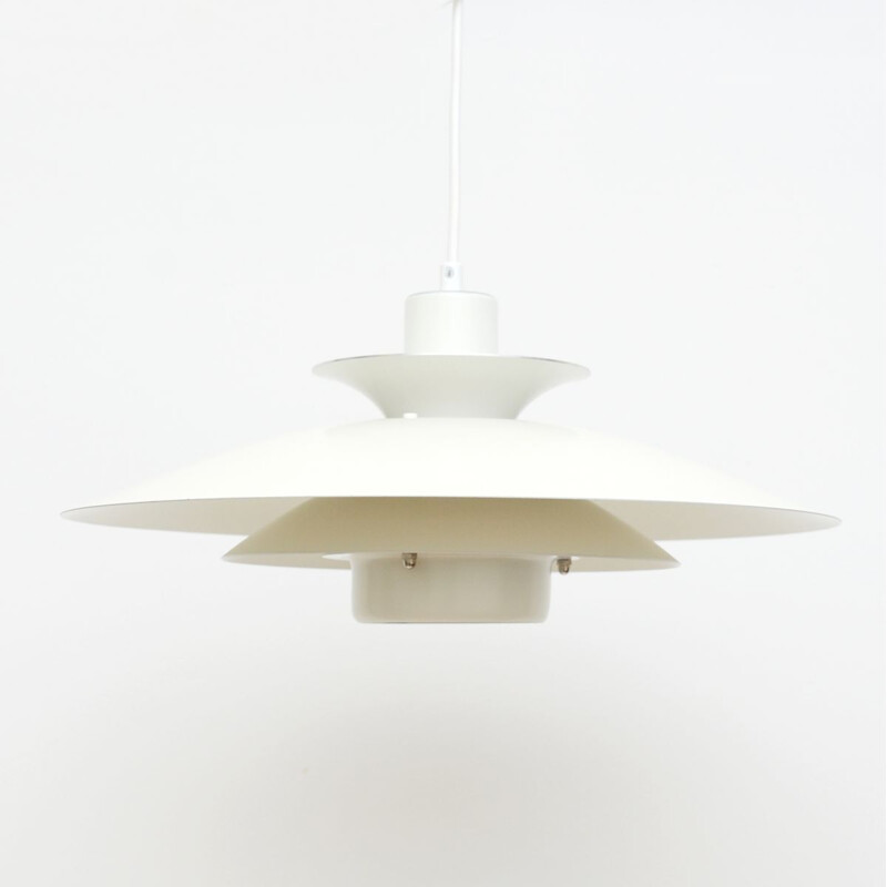 Vintage White Jeka pendant lamp, Danish 1970s