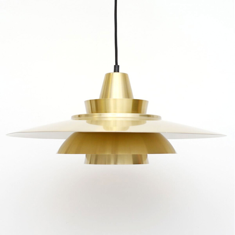 Vintage pendant lamp In Brass, Danish 1970s