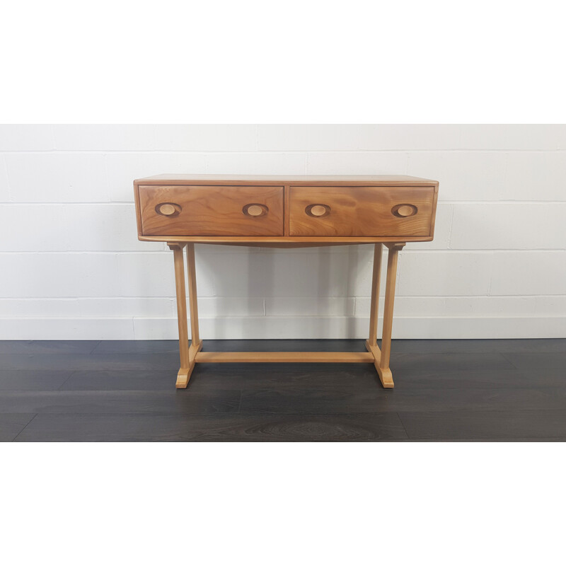 Vintage elm and beech Console Table by Ercol, English 1960s