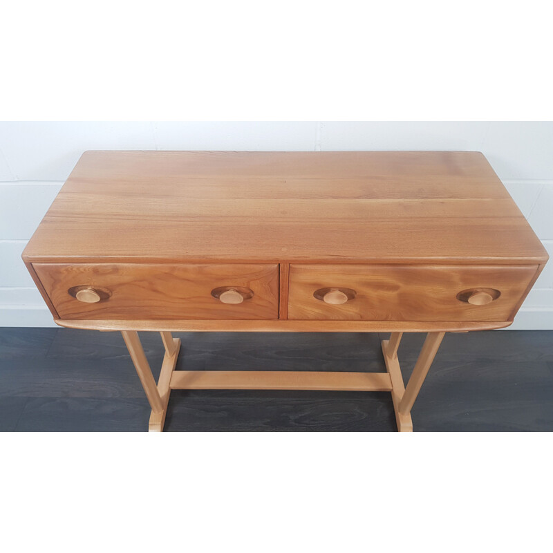 Vintage elm and beech Console Table by Ercol, English 1960s