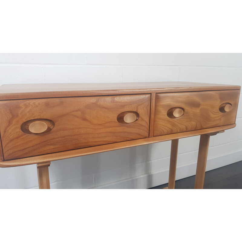 Vintage elm and beech Console Table by Ercol, English 1960s