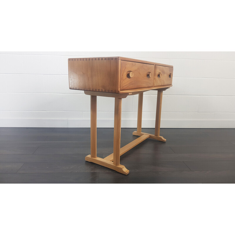 Vintage elm and beech Console Table by Ercol, English 1960s