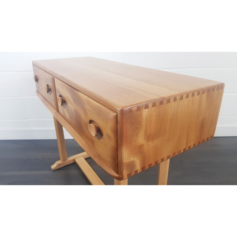 Vintage elm and beech Console Table by Ercol, English 1960s