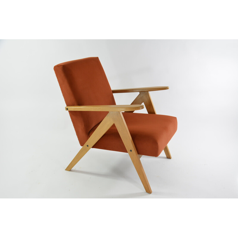 Fauteuil vintage Kompas terracotta 1970