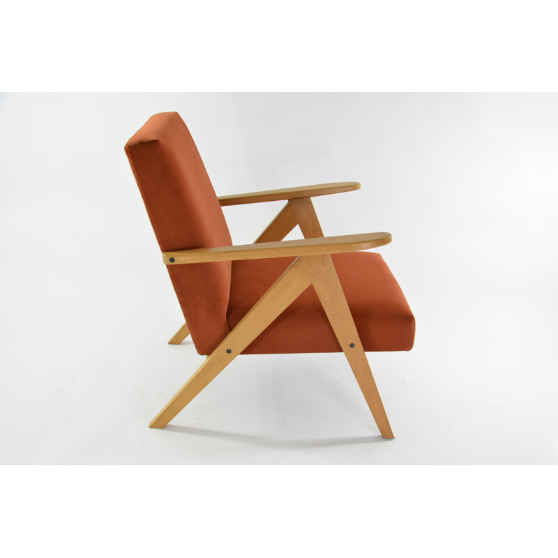 Fauteuil vintage Kompas terracotta 1970