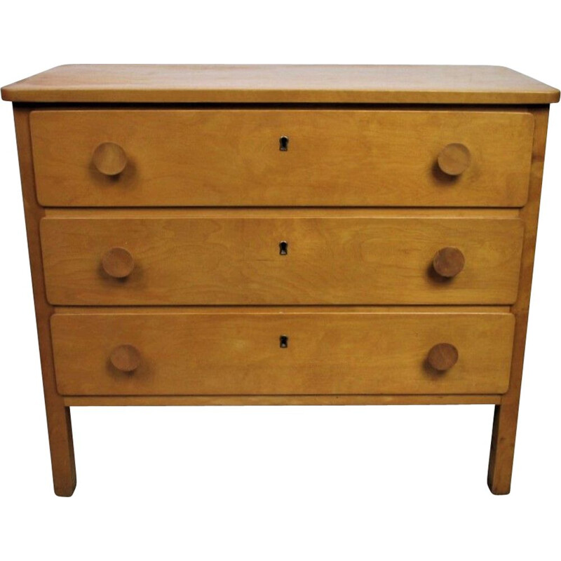 Vintage beechwood chest of drawers, 1960