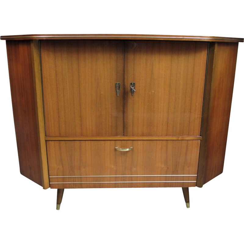 Armoire vintage en noyer, Allemagne 1960