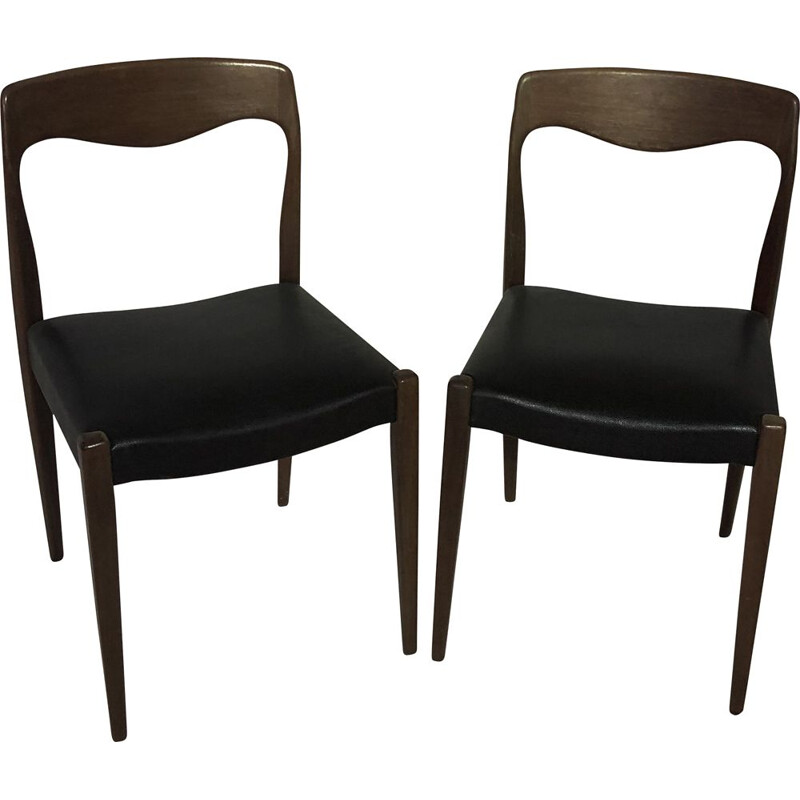 Paire de chaises vintage en palissandre