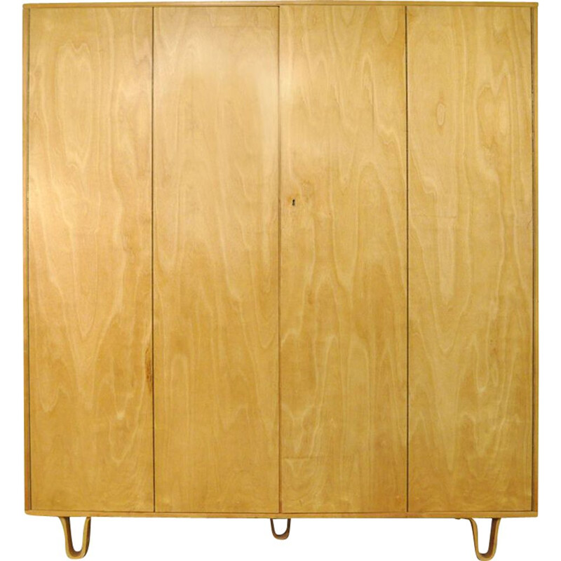 Vintage KB04 Birch Combex wardrobe by Cees Braakman for Pastoe 1960