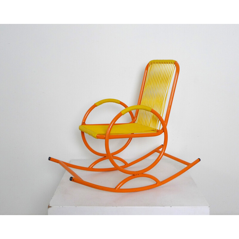 Children rocking chair in plastic and metal - 1950s