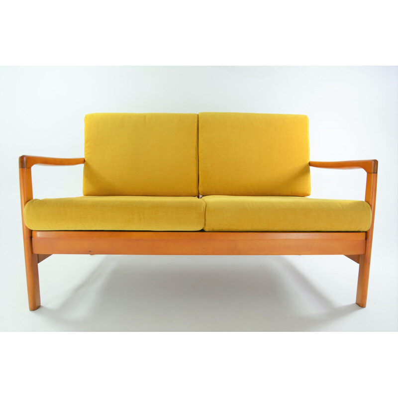 Vintage yellow teak BZ bench seat