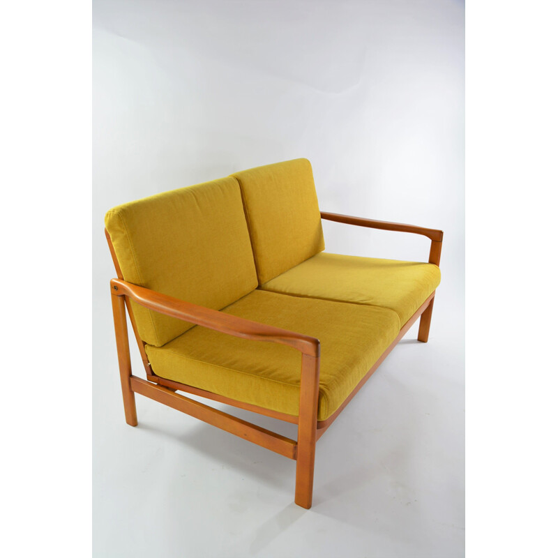 Vintage yellow teak BZ bench seat