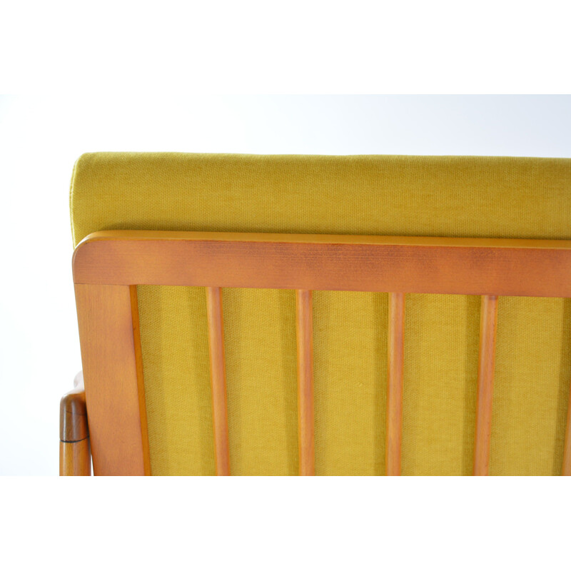 Vintage yellow teak BZ bench seat