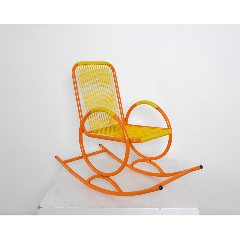 Children rocking chair in plastic and metal - 1950s