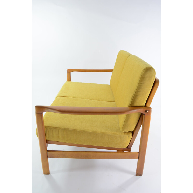 Vintage yellow teak BZ bench seat