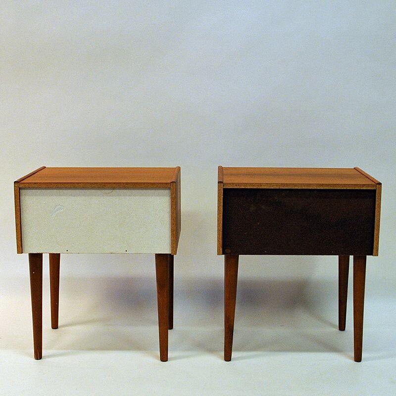 Pair of vintage reak night tables, Sweden 1950s