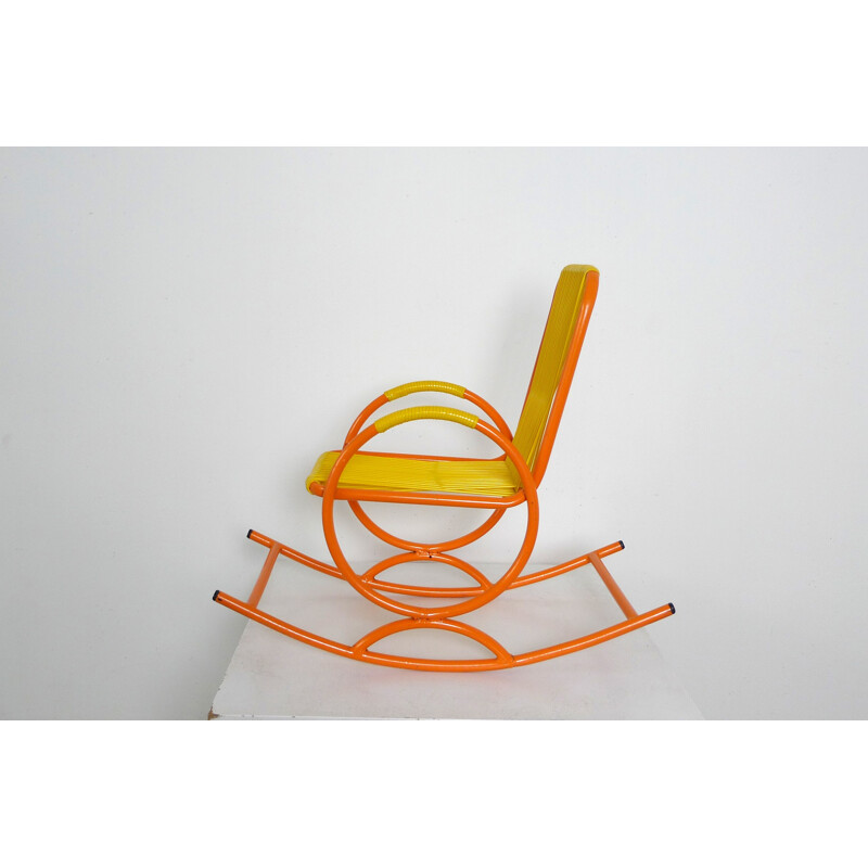 Children rocking chair in plastic and metal - 1950s