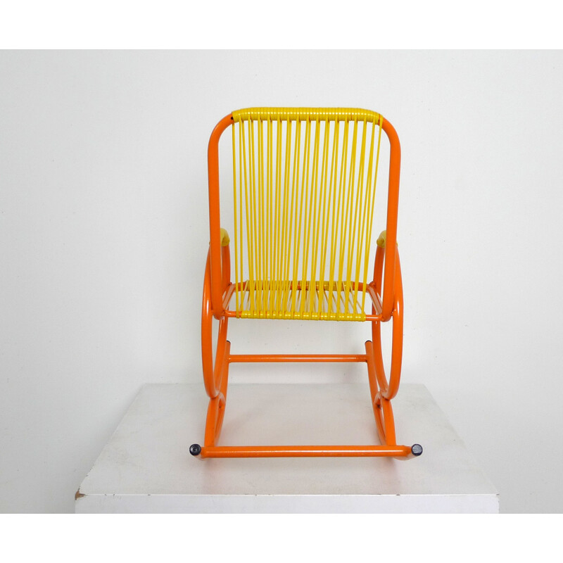 Children rocking chair in plastic and metal - 1950s