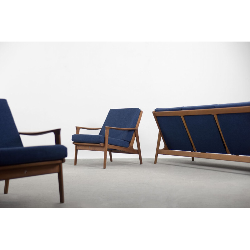 Set of vintage Modern Teak Sofa & 2 Armchairs by Parker Furniture, Australian 1950s