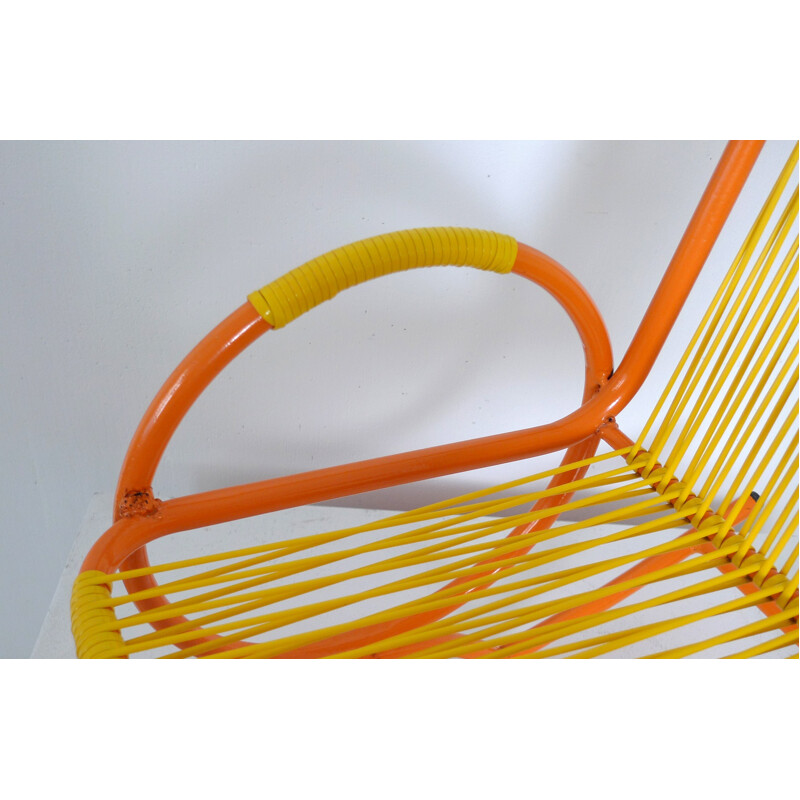 Children rocking chair in plastic and metal - 1950s