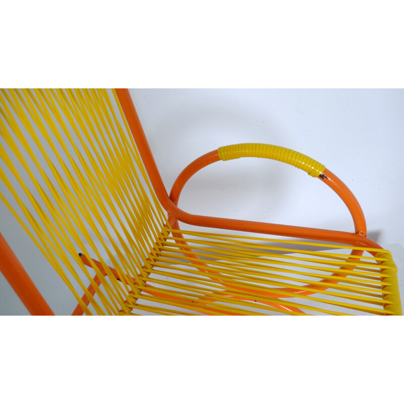 Children rocking chair in plastic and metal - 1950s