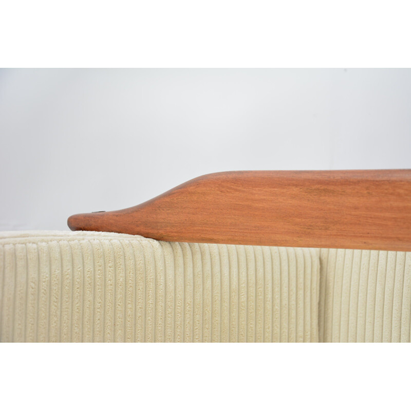 Vintage BZ Sessel aus elfenbeinfarbenem Cord, Skandinavien